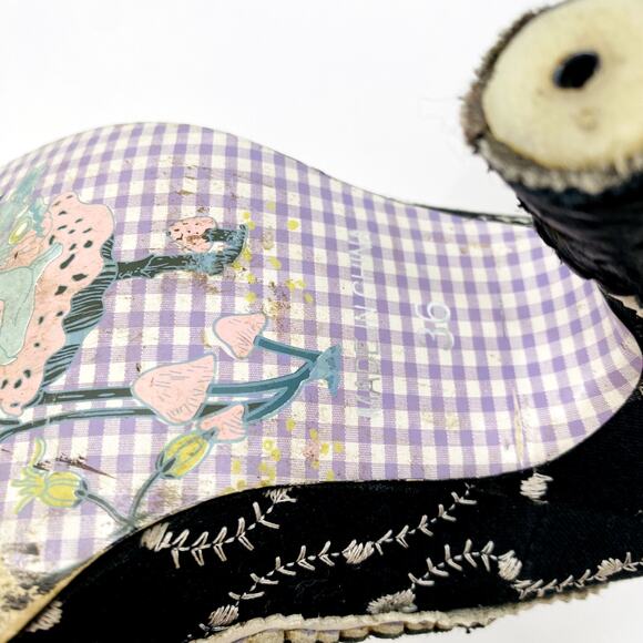 Irregular Choice Size 36 EU Black White leather eyelet Heels - Picture 6 of 9